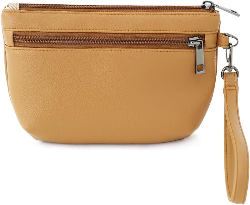 BBORGDC Small Wristlet Wallets for Women, Zip Clutch Bag with Wristlet Pouch, 3-Zipper Original Design - Image 1